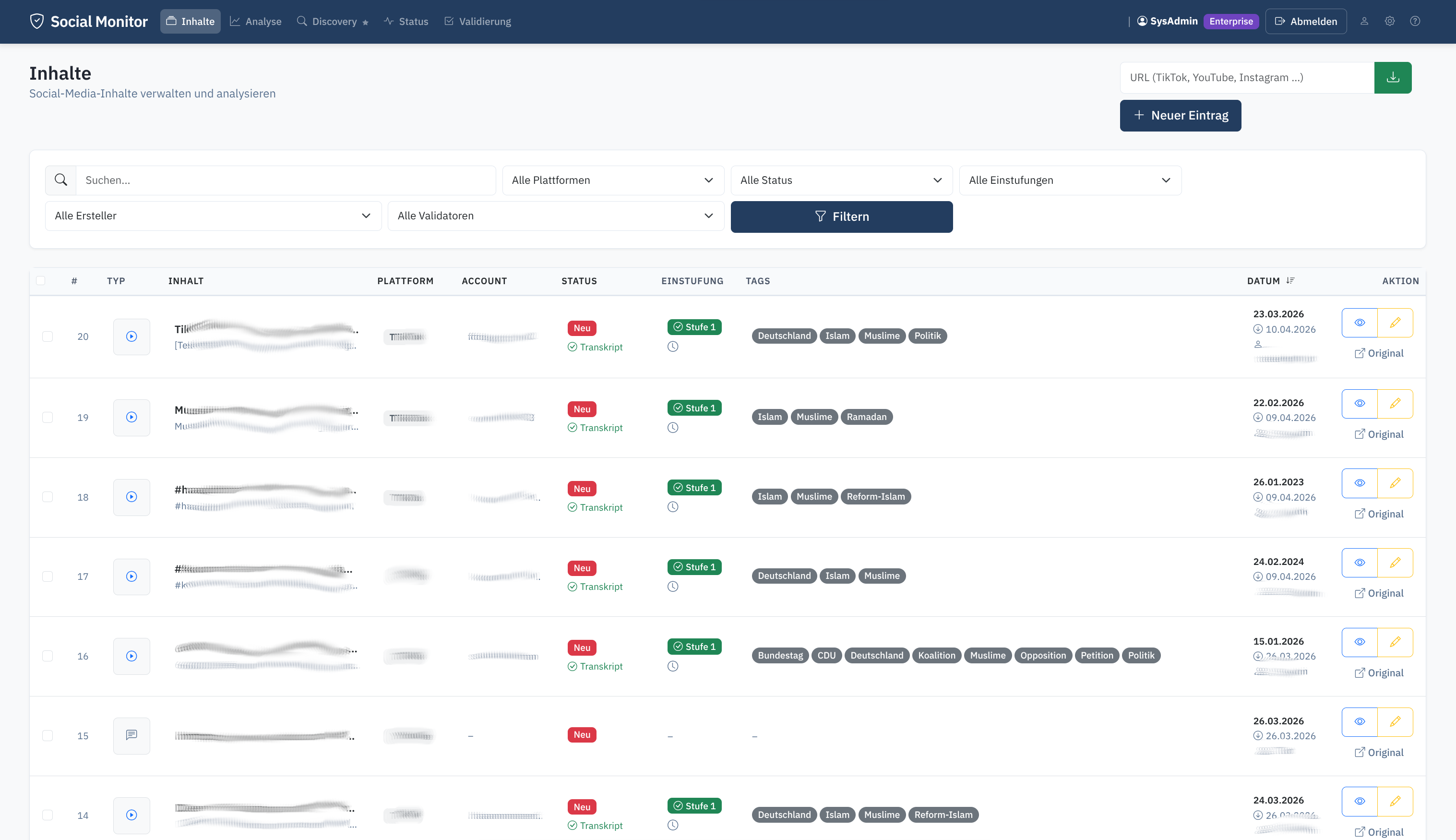 Dashboard Vorschau